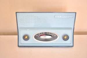 Bluetooth Ready To Go - Slate and Pastel Blue 1957 RCA Victor Model 1-RA-52 AM Vacuum Tube Radio Works Great!