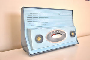 Bluetooth Ready To Go - Slate and Pastel Blue 1957 RCA Victor Model 1-RA-52 AM Vacuum Tube Radio Works Great!