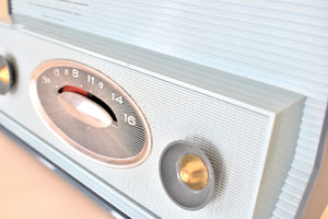 Bluetooth Ready To Go - Slate and Pastel Blue 1957 RCA Victor Model 1-RA-52 AM Vacuum Tube Radio Works Great!