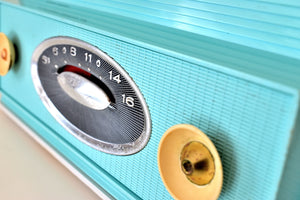 Bluetooth Ready To Go - Turquoise and White 1957 RCA Victor Model1-RA-55 AM Vacuum Tube Radio Works Great!