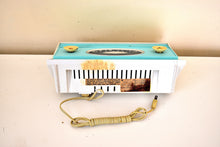 Load image into Gallery viewer, Bluetooth Ready To Go - Turquoise and White 1957 RCA Victor Model1-RA-55 AM Vacuum Tube Radio Works Great!