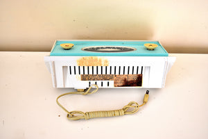 Bluetooth Ready To Go - Turquoise and White 1957 RCA Victor Model1-RA-55 AM Vacuum Tube Radio Works Great!