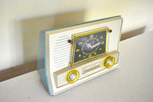 Load image into Gallery viewer, Turquoise and White Vintage 1957 RCA 1-RD-65 AM Vacuum Tube Radio Works Great Excellent Condition Sounds Fantastic!