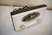 Load image into Gallery viewer, Bluetooth Ready To Go - Black and White 1962 RCA Victor Model 1-RA-61 AM Vacuum Tube Clock Radio Sleek!