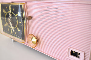 Carnation Pink 1960 RCA Victor Model C-2FE "The Timeflair" Clock Radio Excellent Working Condition Looks Very MCM!