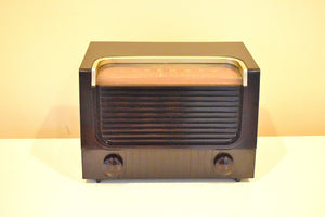 Wenge Brown Bakelite 1953 RCA Victor Model 2-X-61 Vacuum Tube AM Radio Looks Modern Sounds Great!