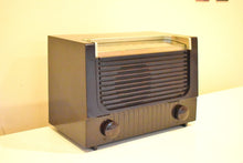 Load image into Gallery viewer, Wenge Brown Bakelite 1953 RCA Victor Model 2-X-61 Vacuum Tube AM Radio Looks Modern Sounds Great!