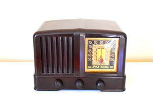 Kona Brown Bakelite 1939 RCA Victor Model 46X11 Vacuum Tube AM Radio Sounds Great!