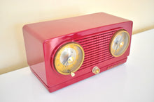Load image into Gallery viewer, Candy Apple Red 1954 RCA Victor Model 4-C-534 AM Vacuum Tube Radio Sounds Great! Excellent Condition!