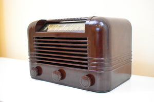 素晴らしいブラウン ベークライト 1946 RCA Victor モデル 56X10 真空管 AM 短波ラジオ ラジカセ!
