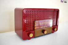 Load image into Gallery viewer, Cranberry Red 1955 RCA Victor Model 5X-564 AM Tube Radio Great Sounding Excellent Condition!