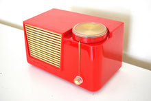 Load image into Gallery viewer, Firestorm Red 1955 RCA Victor Model 6-X-8B &quot;The Wilshire&quot; Vacuum Tube AM Clock Radio Rare Color Sounds Tremendous!