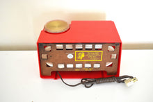 Load image into Gallery viewer, Firestorm Red 1955 RCA Victor Model 6-X-8B &quot;The Wilshire&quot; Vacuum Tube AM Clock Radio Rare Color Sounds Tremendous!