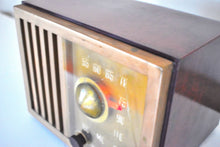 Load image into Gallery viewer, Chestnut Wood Grain Finished 1947 RCA Victor Model 75X11 AM Brown Bakelite Vacuum Tube Radio Classic and Classy! Great Sounding!