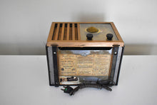 Load image into Gallery viewer, Chestnut Wood Grain Finished 1947 RCA Victor Model 75X11 AM Brown Bakelite Vacuum Tube Radio Classic and Classy! Great Sounding!