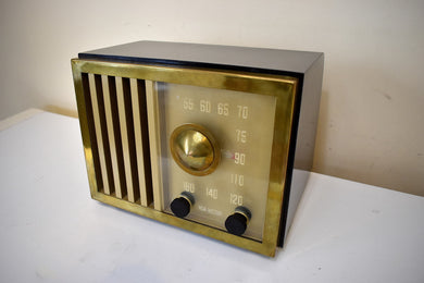 Regis Gold Brown Bakelite 1947 RCA Victor Model 75X15 AM Vacuum Tube Radio Sounds Great! Excellent Condition!