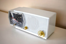 Load image into Gallery viewer, Bluetooth Ready To Go - Tivoli White Mid Century 1959 RCA Victor Model C-1L Vacuum Tube AM Clock Radio Looks and Sounds Great!