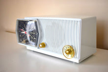 Load image into Gallery viewer, Bluetooth Ready To Go - Tivoli White Mid Century 1959 RCA Victor Model C-1L Vacuum Tube AM Clock Radio Looks and Sounds Great!