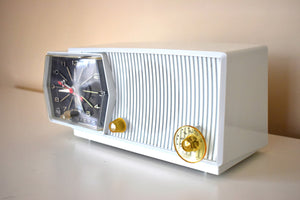 Bluetooth Ready To Go - Tivoli White Mid Century 1959 RCA Victor Model C-1L Vacuum Tube AM Clock Radio Looks and Sounds Great!