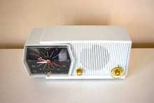 Load image into Gallery viewer, Bluetooth Ready To Go - Tivoli White Mid Century 1959 RCA Victor Model C-1L Vacuum Tube AM Clock Radio Looks and Sounds Great!