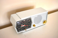 Load image into Gallery viewer, Bluetooth Ready To Go - Tivoli White Mid Century 1959 RCA Victor Model C-1L Vacuum Tube AM Clock Radio Looks and Sounds Great!