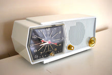 Load image into Gallery viewer, Bluetooth Ready To Go - Tivoli White Mid Century 1959 RCA Victor Model C-1L Vacuum Tube AM Clock Radio Looks and Sounds Great!