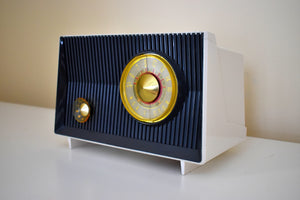 Smart Speaker Ready To Go - Charcoal and White Vintage 1957 RCA Victor Model X-2JE AM Vacuum Tube Radio Sounds Great!