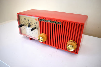 Cardinal Red 1955 Motorola Model 56CS3A AM Vacuum Tube Radio Superb Sounding Red Hot Looking!
