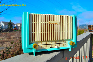 SOLD! - Feb 23, 2015 - LOVELY CERULEAN Turquoise Retro Jetsons 1955 Granco Model 730A AM/FM Tube Radio Works! - [product_type} - Granco - Retro Radio Farm