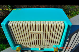 SOLD! - Feb 23, 2015 - LOVELY CERULEAN Turquoise Retro Jetsons 1955 Granco Model 730A AM/FM Tube Radio Works! - [product_type} - Granco - Retro Radio Farm