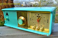 Charger l&#39;image dans la galerie, SOLD! - Feb 21, 2016 - VIVID Turquoise Retro Jetsons 1957 Motorola 57CC Tube AM Clock Radio Totally Restored! - [product_type} - Motorola - Retro Radio Farm