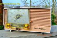 Charger l&#39;image dans la galerie, SOLD! - March 27, 2014 - TAN and White Retro Jetsons Vintage 1957 RCA 1-X-5KE AM Tube Clock Radio Totally Restored! - [product_type} - RCA Victor - Retro Radio Farm