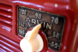 ワゴン レッド 1947 アービン モデル 444 AM 真空管メタルキャビネット ラジオ リトル ダイナモ!