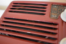 画像をギャラリービューアに読み込む, ワゴン レッド 1947 アービン モデル 444 AM 真空管メタルキャビネット ラジオ リトル ダイナモ!