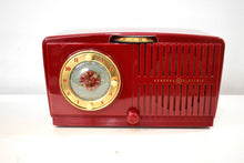 Load image into Gallery viewer, Bluetooth Ready To Go - Cranberry Red 1951 General Electric Model 517 Vacuum Tube AM Radio Sounds Great! Looks Great!