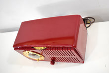 Load image into Gallery viewer, Bluetooth Ready To Go - Cranberry Red 1951 General Electric Model 517 Vacuum Tube AM Radio Sounds Great! Looks Great!