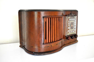 職人手作りの曲木 1945/1946 ソノラモデル RCU-208 真空管 AM ラジオのサウンドは素晴らしいです。