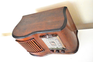 Artisan Handcrafted Curved Wood 1945/1946 Sonora Model RCU-208 Vacuum Tube AM Radio Sounds Great!