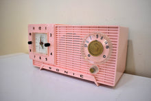 Load image into Gallery viewer, Pretty in Pink 1959 Sonic Model 5C1 Vacuum Tube AM Clock Radio Excellent Condition! Rare Manufacturer and Model!