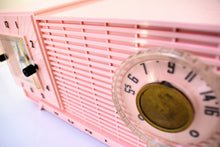 Load image into Gallery viewer, Pretty in Pink 1959 Sonic Model 5C1 Vacuum Tube AM Clock Radio Excellent Condition! Rare Manufacturer and Model!