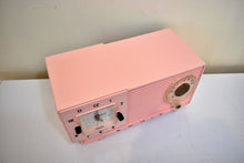 Load image into Gallery viewer, Pretty in Pink 1959 Sonic Model 5C1 Vacuum Tube AM Clock Radio Excellent Condition! Rare Manufacturer and Model!