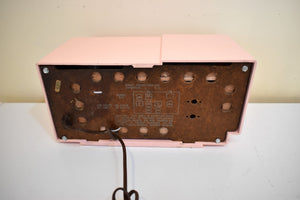 Pretty in Pink 1959 Sonic Model 5C1 Vacuum Tube AM Clock Radio Excellent Condition! Rare Manufacturer and Model!