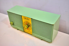 Load image into Gallery viewer, Sage Green Twin Speaker Silvertone 1959 Model 9006 AM Vacuum Tube Sounds Great!