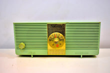 Load image into Gallery viewer, Sage Green Twin Speaker Silvertone 1959 Model 9006 AM Vacuum Tube Sounds Great!