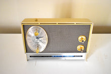 Load image into Gallery viewer, Tech Age Beige 1965 Silvertone Model 132.4901 Solid State AM Clock Radio Instant Sound! Very Futuristic Looking Design!