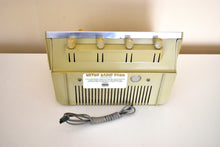 Load image into Gallery viewer, Blue and Khaki Sears Silvertone 1967 Unknown Model Solid State AM FM Clock Radio Apollo Period Early Tech Looking Artifact!