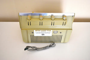 Blue and Khaki Sears Silvertone 1967 Unknown Model Solid State AM FM Clock Radio Apollo Period Early Tech Looking Artifact!