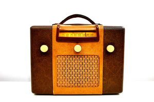 Vintage Leatherette Radio 1946 Sentinel Model 285-PR AM Tube Radio Excellent Condition Sounds Divine Mint Condition!