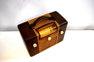 Vintage Leatherette Radio 1946 Sentinel Model 285-PR AM Tube Radio Excellent Condition Sounds Divine Mint Condition!