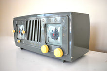 Load image into Gallery viewer, Olive Green 1953 Sentinel Model 1U346 Vacuum Tube AM Clock Radio So Sweet! Rare! Sounds Fantastic!